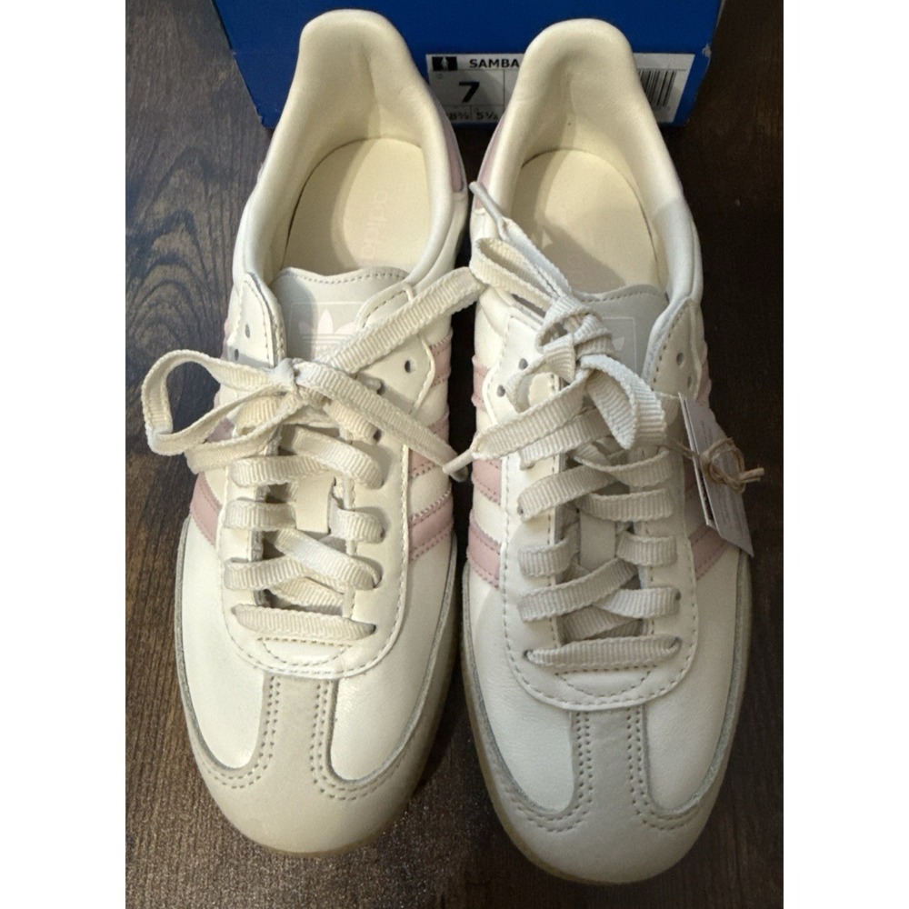 Adidas SAMBA OG W Size 10 Women's IH9059 White with Pink Stripes New in Box NiB
